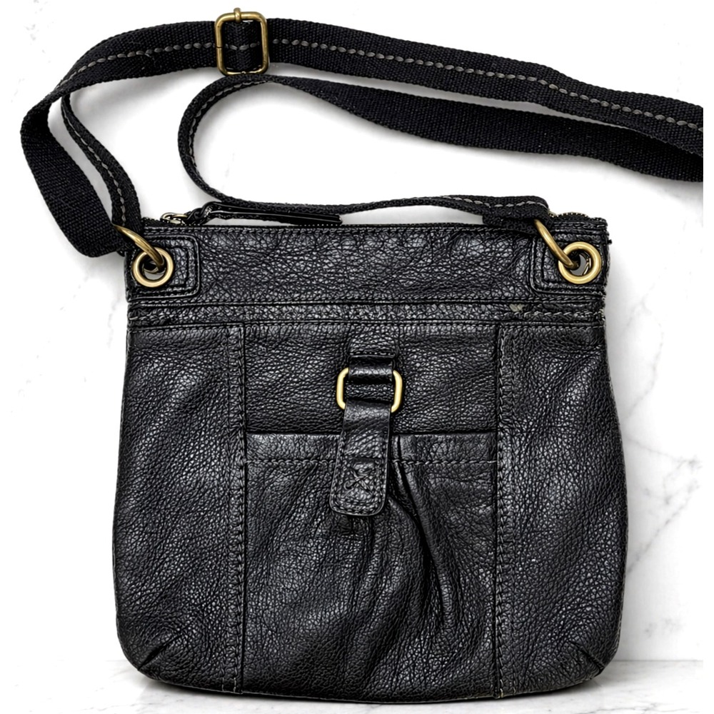 The Sak Black Pebbled Leather Crossbody Purse Women's 11x10 Shoulder Bag